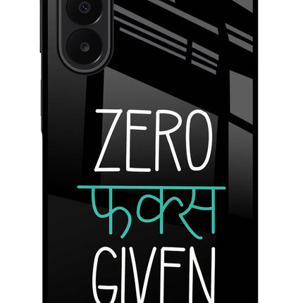 Zero Fucks Given Samsung A27 5G Glass Case Back Cover by Casekaro