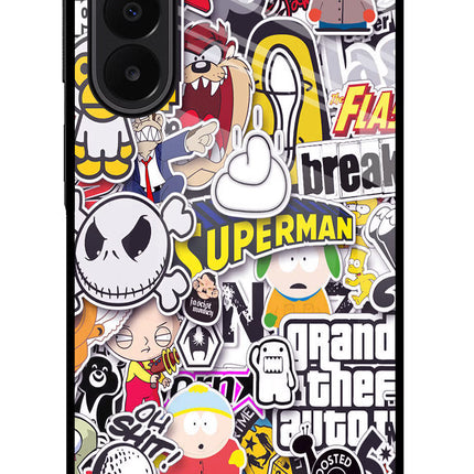 Sticker Bomb Samsung A27 5G Glass Case Back Cover by Casekaro