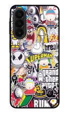 Sticker Bomb Samsung A27 5G Glass Case Back Cover by Casekaro