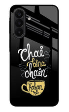 Chai Bina Chain Kaha Re Samsung A27 5G Glass Case Back Cover by Casekaro