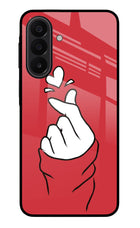 Korean Love Sign Samsung A27 5G Glass Case Back Cover by Casekaro