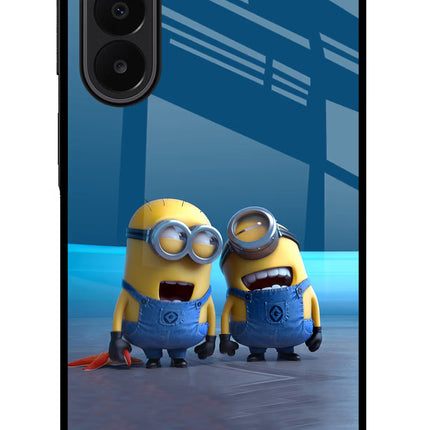 Minion Laughing Samsung A27 5G Glass Case Back Cover by Casekaro
