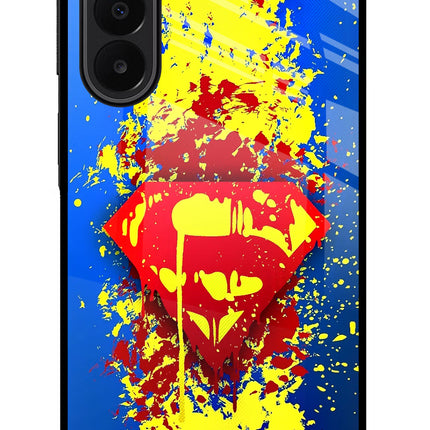 Superman logo Samsung A27 5G Glass Case Back Cover by Casekaro