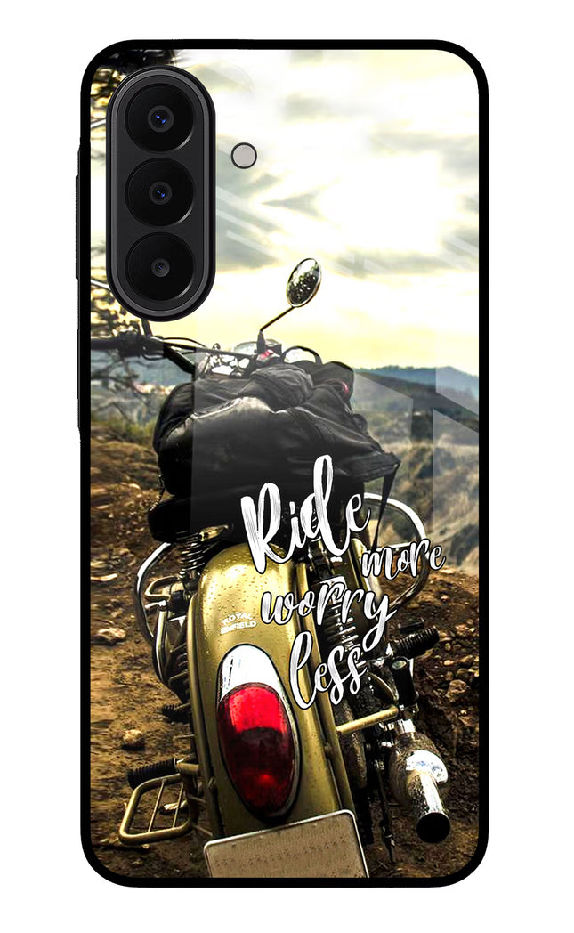 Ride More Worry Less Samsung A27 5G Glass Case Back Cover by Casekaro