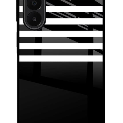 Black and White Print Samsung A27 5G Glass Case Back Cover by Casekaro
