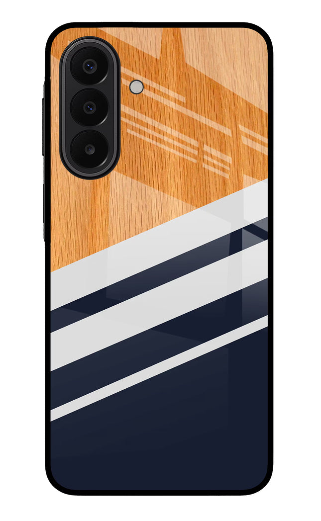 Blue and white wooden Samsung A27 5G Glass Case Back Cover by Casekaro