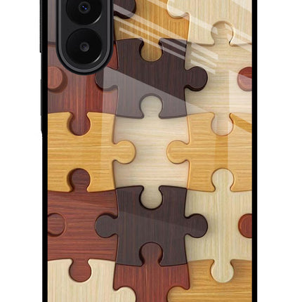 Wooden Puzzle Samsung A27 5G Glass Case Back Cover by Casekaro