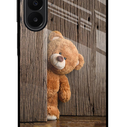Teddy Wooden Samsung A27 5G Glass Case Back Cover by Casekaro