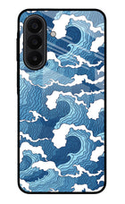 Blue Waves Samsung A27 5G Glass Case Back Cover by Casekaro