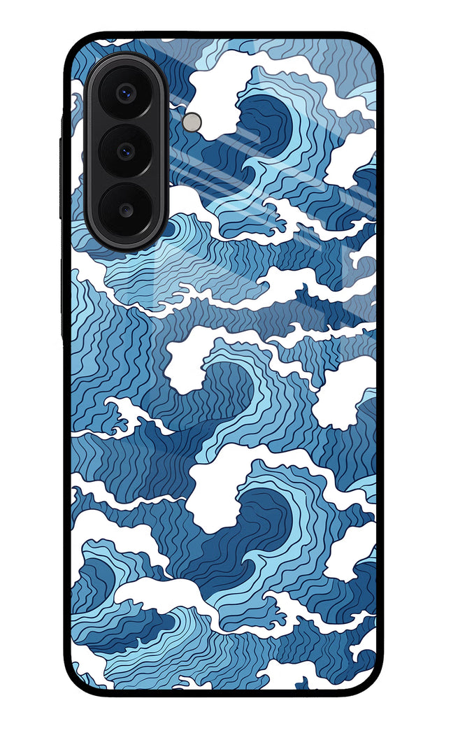 Blue Waves Samsung A27 5G Glass Case Back Cover by Casekaro