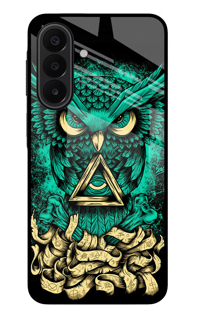 Green Owl Samsung A27 5G Glass Case Back Cover by Casekaro
