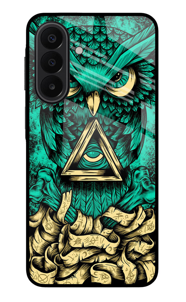 Green Owl Samsung A27 5G Glass Case Back Cover by Casekaro