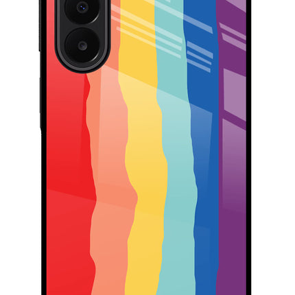 Rainbow Samsung A27 5G Glass Case Back Cover by Casekaro