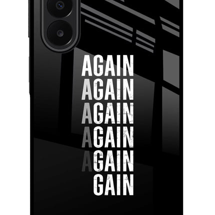 Again Again Gain Samsung A27 5G Glass Case Back Cover by Casekaro