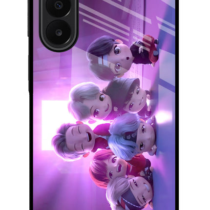 BTS Chibi Samsung A27 5G Glass Case Back Cover by Casekaro