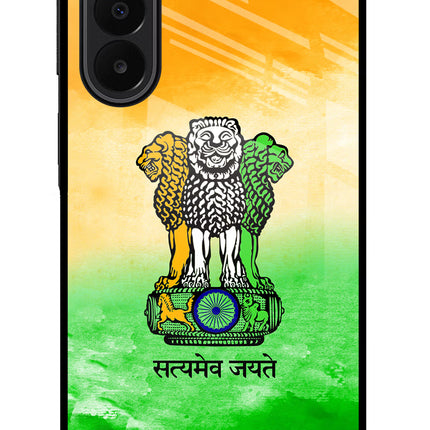 Satyamev Jayate Flag Samsung A27 5G Glass Case Back Cover by Casekaro