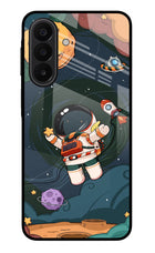 Cartoon Astronaut Samsung A27 5G Glass Case Back Cover by Casekaro