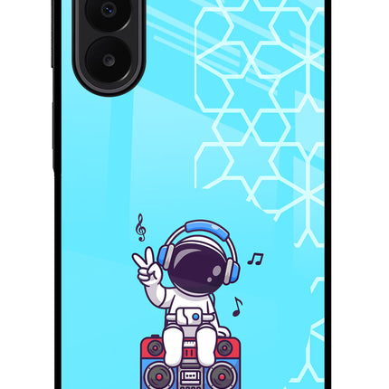 Cute Astronaut Chilling Samsung A27 5G Glass Case Back Cover by Casekaro