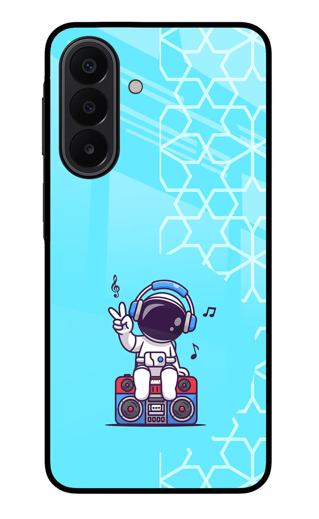 Cute Astronaut Chilling Samsung A27 5G Glass Case Back Cover by Casekaro