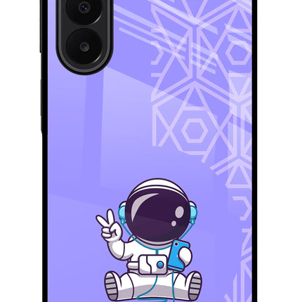 Cute Astronaut Chilling Samsung A27 5G Glass Case Back Cover by Casekaro