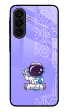 Cute Astronaut Chilling Samsung A27 5G Glass Case Back Cover by Casekaro
