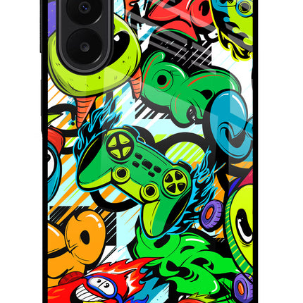 Game Doodle Samsung A27 5G Glass Case Back Cover by Casekaro