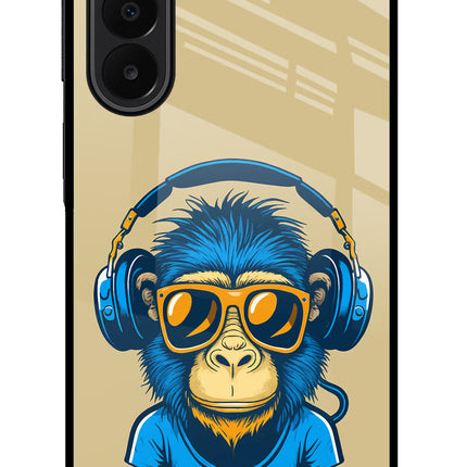 Monkey Headphone Samsung A27 5G Glass Case Back Cover by Casekaro