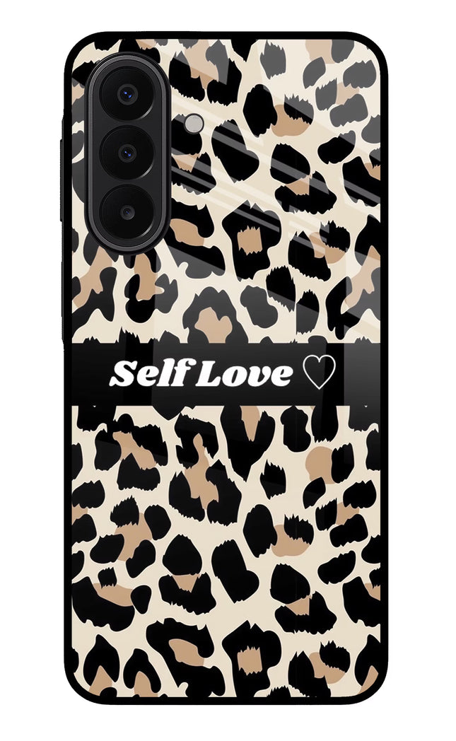 Leopard Print Self Love Samsung A27 5G Glass Case Back Cover by Casekaro