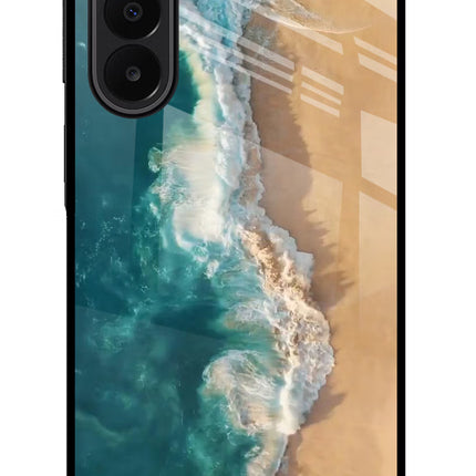 Ocean Beach Samsung A27 5G Glass Case Back Cover by Casekaro