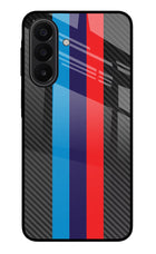 BMW Stripes Pattern Samsung A27 5G Glass Case Back Cover by Casekaro
