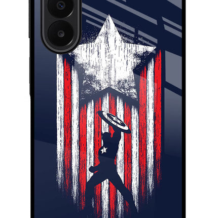 Captain America Marvel Art Samsung A27 5G Glass Case Back Cover by Casekaro
