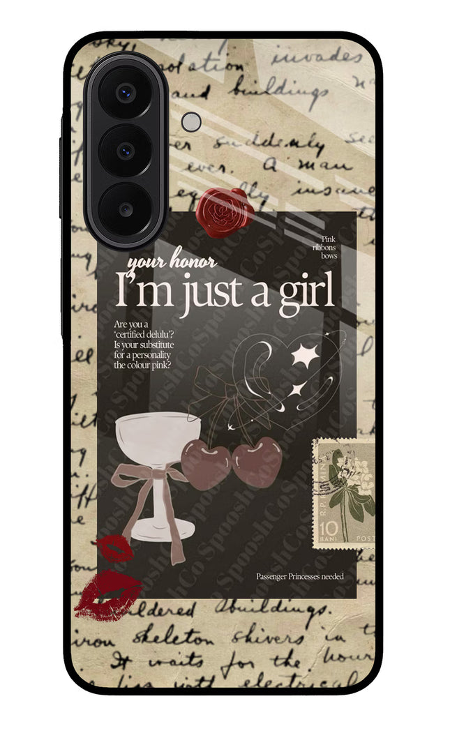 I am just a girl Samsung A27 5G Glass Case Back Cover by Casekaro