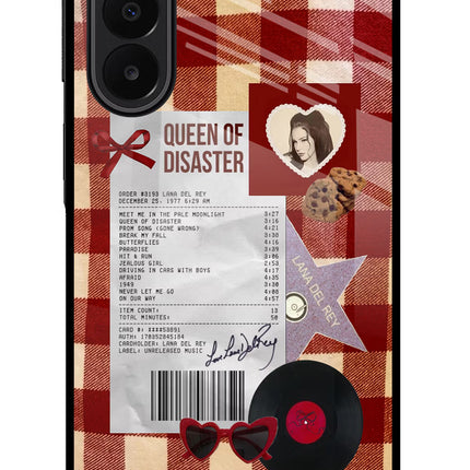 Queen of Disaster Samsung A27 5G Glass Case Back Cover by Casekaro