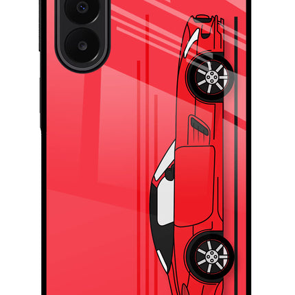 Red Velocity Samsung A27 5G Glass Case Back Cover by Casekaro