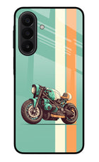Striped Moto Drift Samsung A27 5G Glass Case Back Cover by Casekaro