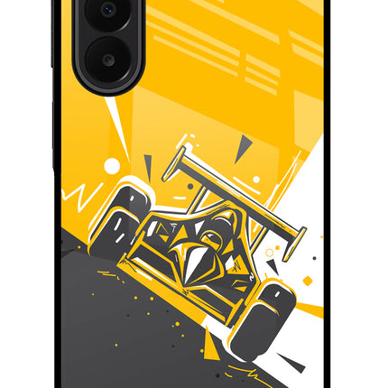 Track King Samsung A27 5G Glass Case Back Cover by Casekaro