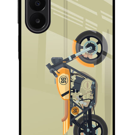 Vertical Speedster Samsung A27 5G Glass Case Back Cover by Casekaro