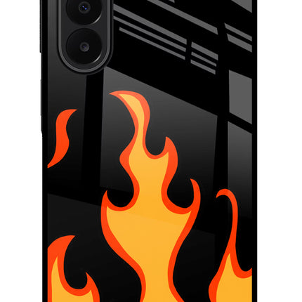 Fired Up – Black Samsung A27 5G Glass Case Back Cover by Casekaro