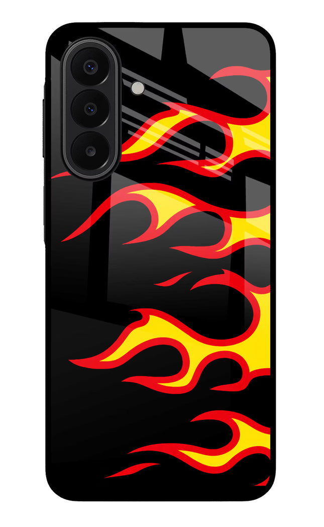 Side Sweep Flames Samsung A27 5G Glass Case Back Cover by Casekaro
