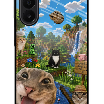 Minecraft Cat Chaos Samsung A27 5G Glass Case Back Cover by Casekaro