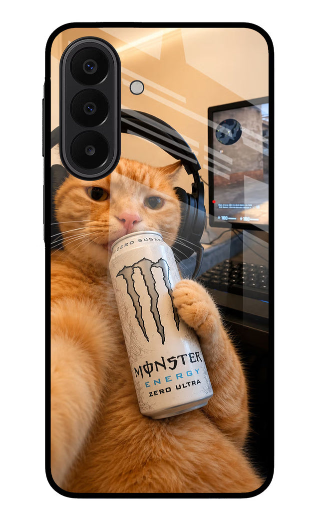 Gamer Cat Energy Samsung A27 5G Glass Case Back Cover by Casekaro
