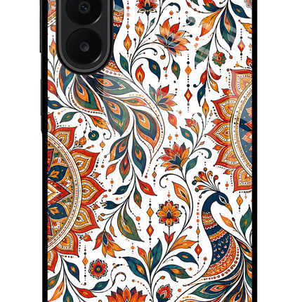 White Mayura Samsung A27 5G Glass Case