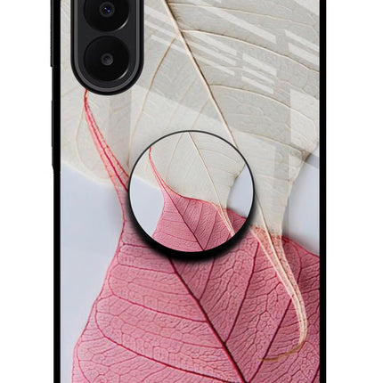 White Pink Leaf Samsung A27 5G Pop Case by Casekaro