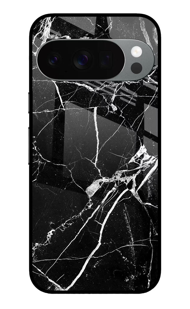 Black Marble Pattern Google Pixel 10 Pro Glass Case