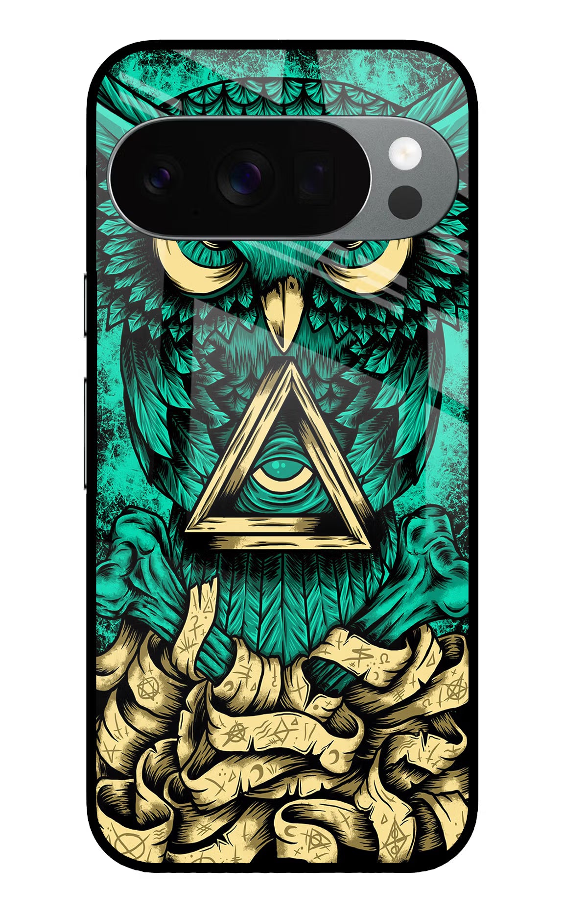Green Owl Google Pixel 10 Pro Glass Case