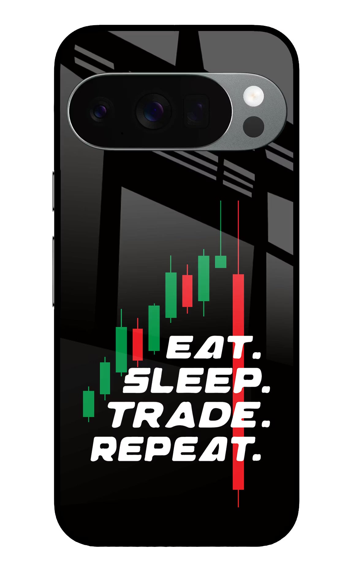 Eat Sleep Trade Repeat Google Pixel 10 Pro Glass Case