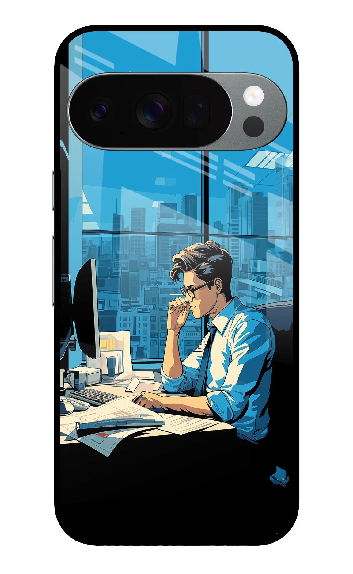 Focused Hustler (AI Generated) Google Pixel 10 Pro Glass Case