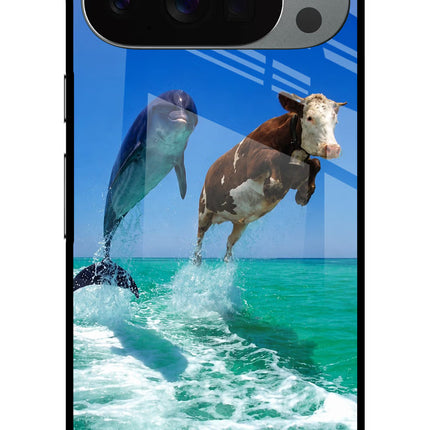 Dolphin vs Cow Google Pixel 10 Pro Glass Case