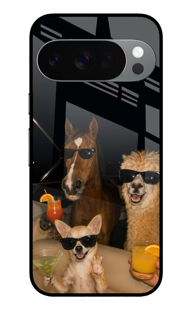 Party Squad Google Pixel 10 Pro Glass Case Back Cover by Casekaro