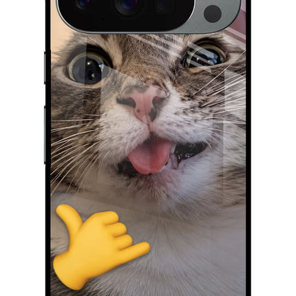 Silly Cat Call Google Pixel 10 Pro Glass Case Back Cover by Casekaro